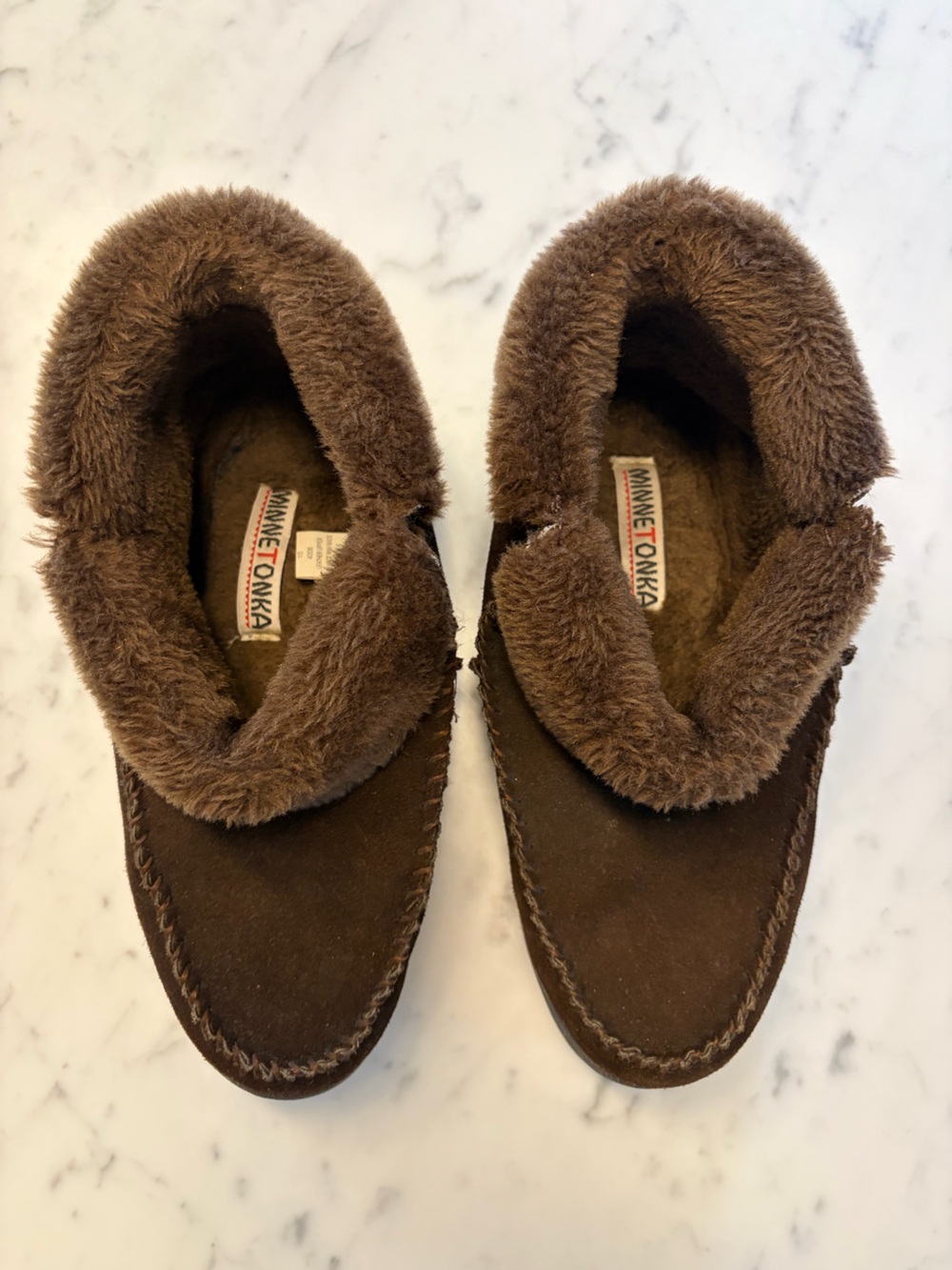 Minnetonka Men's Brown Suede Lined Moccasin Boots